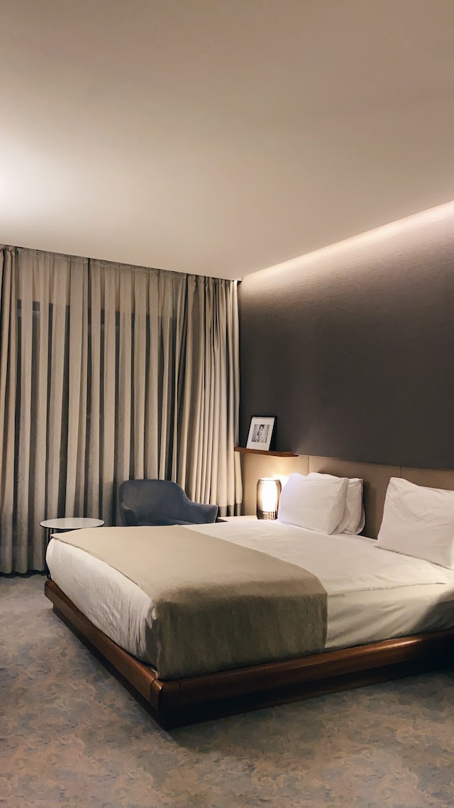 inside a luxury hotel bedroom